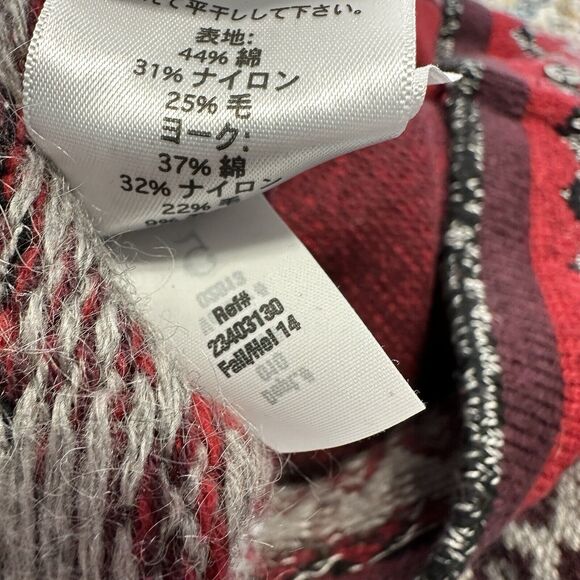 Eddie Bauer Red Wool Mohair Blend Fair Isle Holiday‎ Sweater Nordic Knit Size M - Picture 11 of 11